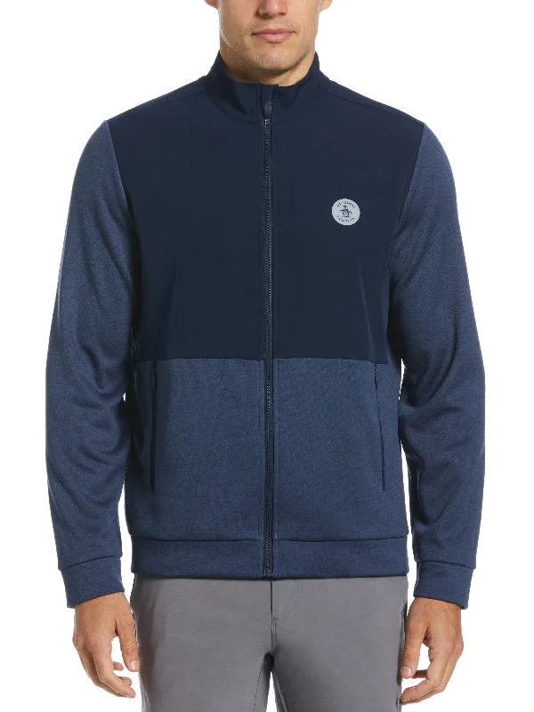 Men's Color Block Fleece Full Zip Jacket