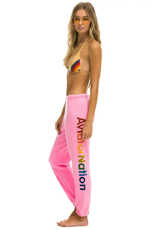 AVIATOR NATION HAIGHT ASHBURY SWEATPANTS - NEON PINK