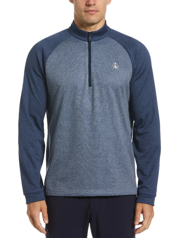 Men's 1/4 Zip Raglan Color Block Pullover