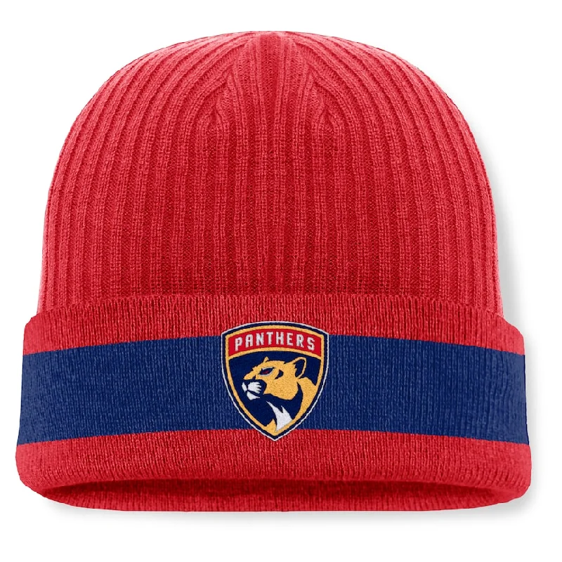 Florida Panthers Fanatics Blueliner Cuffed Beanie - Red/Navy