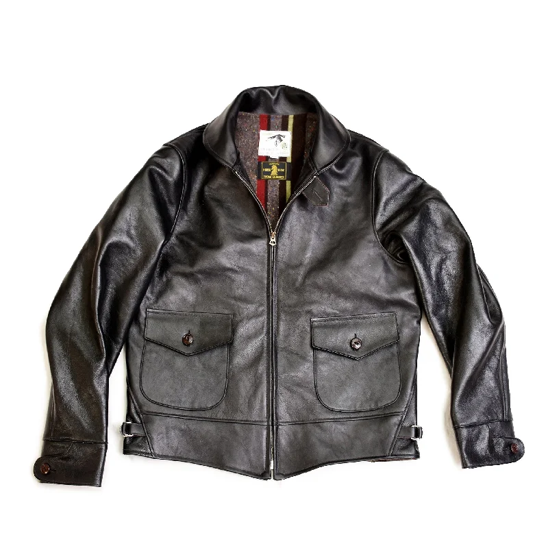 The Heron Zip - Black Shinki Horsehide Pigment Finish