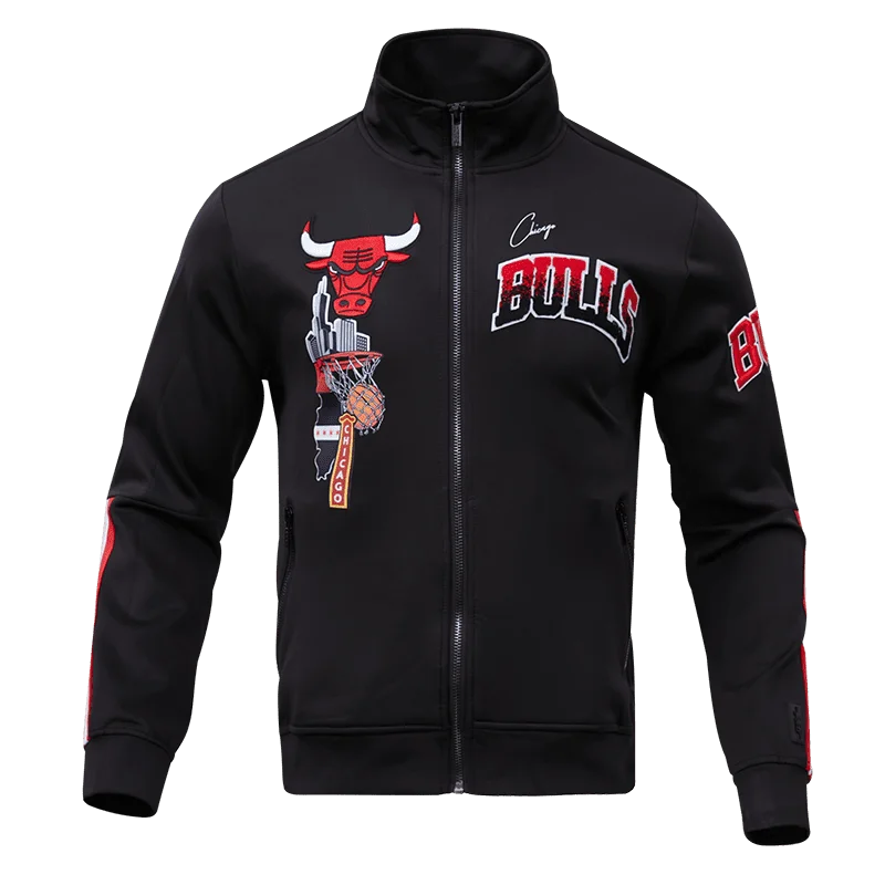 NBA CHICAGO BULLS HOMETOWN MEN'S TRACK JACKET (BLACK)