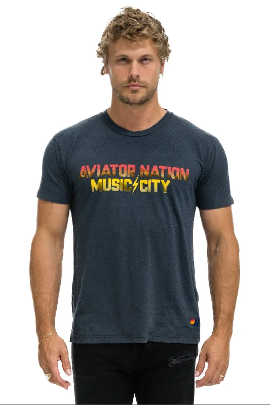 NASHVILLE MUSIC CITY TEE - CHARCOAL