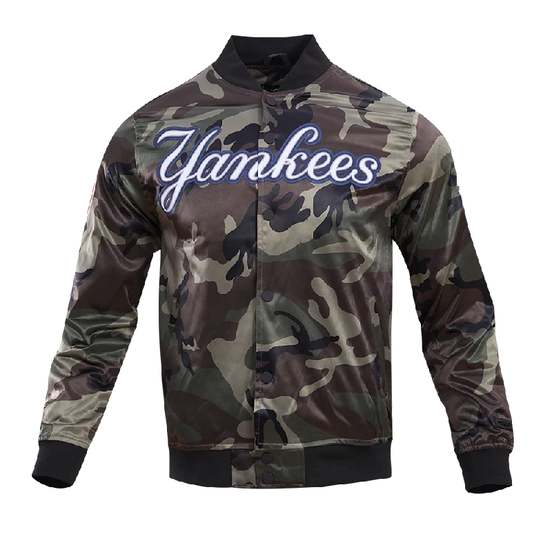 MLB NEW YORK YANKEES CAMO AOP MEN'S SATIN JACKET (CAMO)