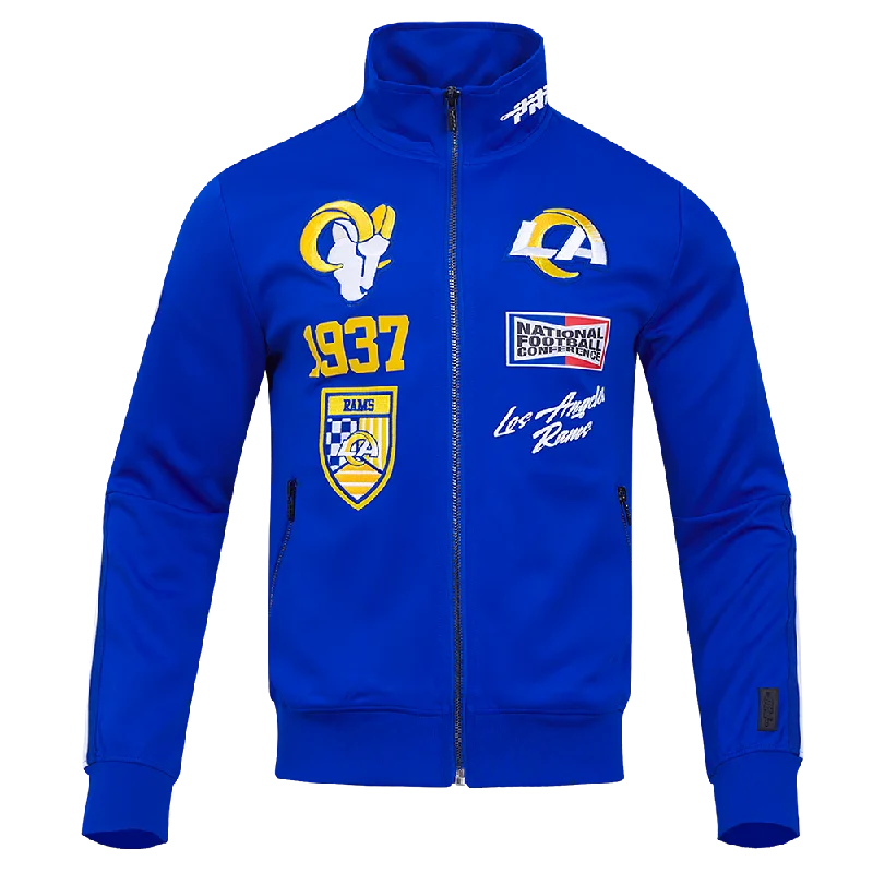 NFL LOS ANGELES RAMS FAST LANE DK TRACK JACKET (ROYAL BLUE)