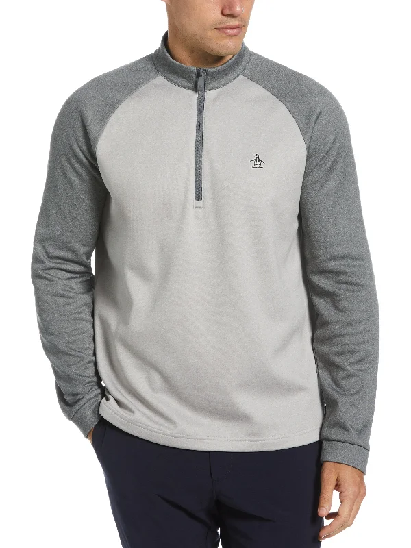 Men's 1/4 Zip Raglan Color Block Pullover