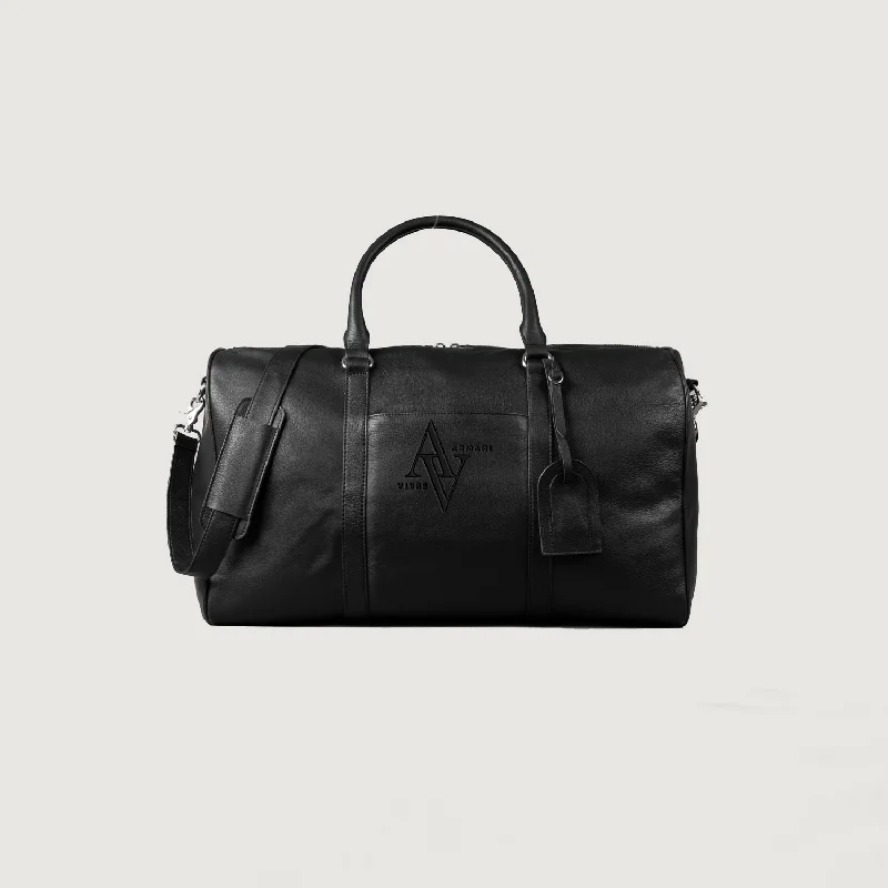 Bolso deportivo de cuero negro Darrio de Armanivives