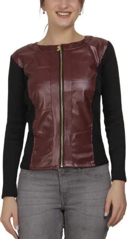 Women Real Lambskin Leather Biker Jacket KW425