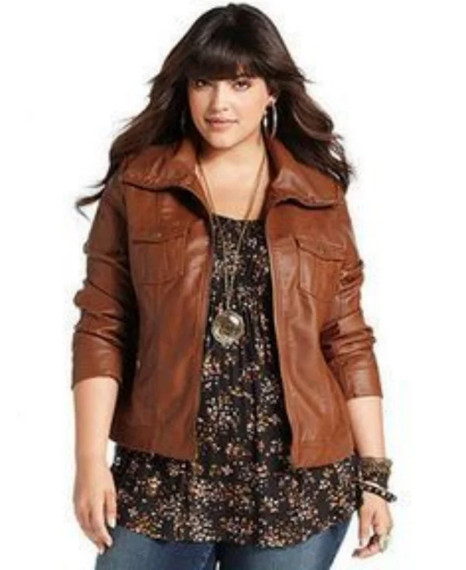 Women Real Lambskin Leather Biker Jacket KW519