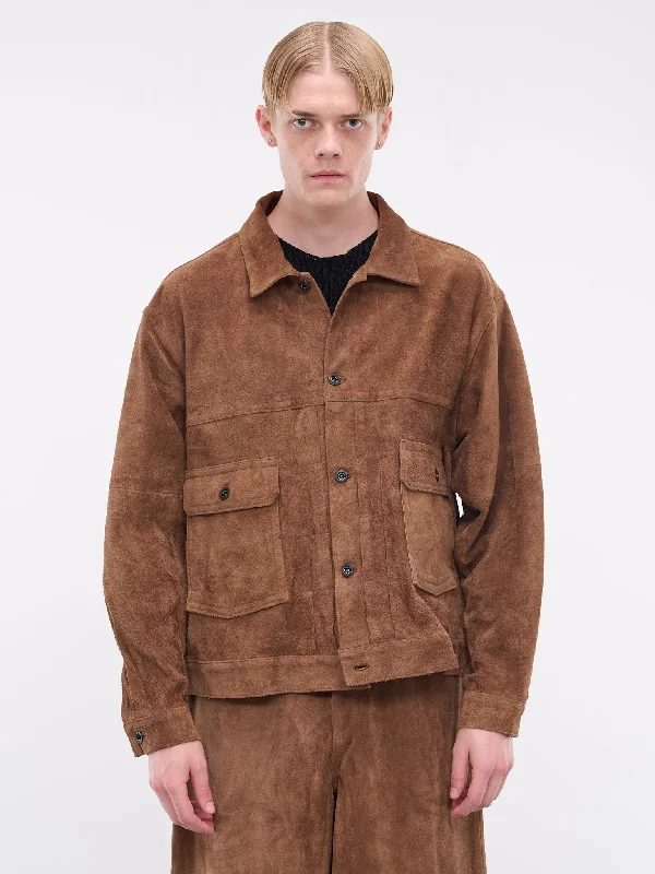 Suede Trucker Jacket (AUJ2407-BIG-CAMEL)