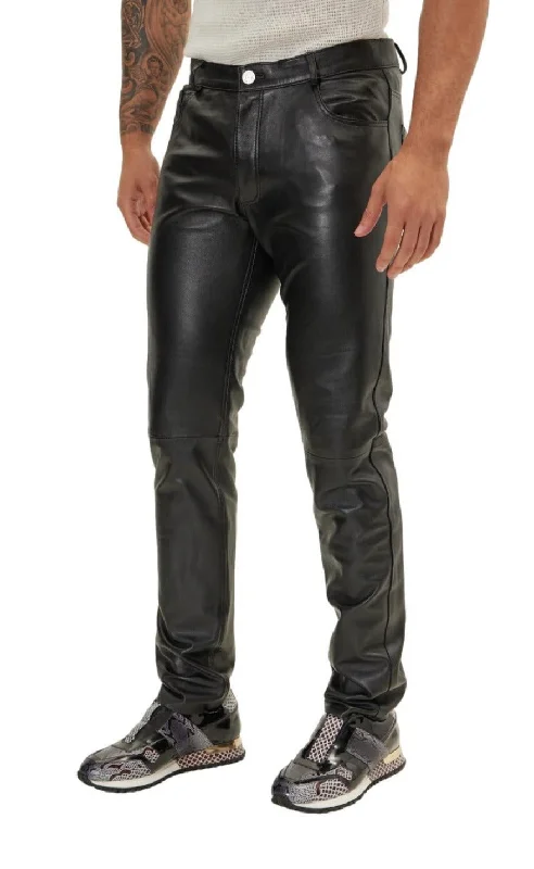 Black Mens Leather Pants