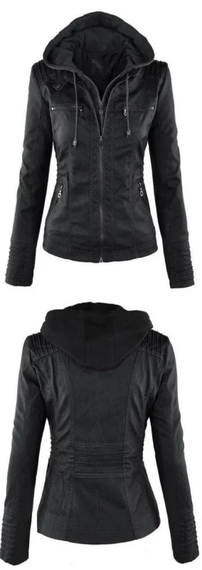 Women Real Lambskin Leather Biker Jacket KW484