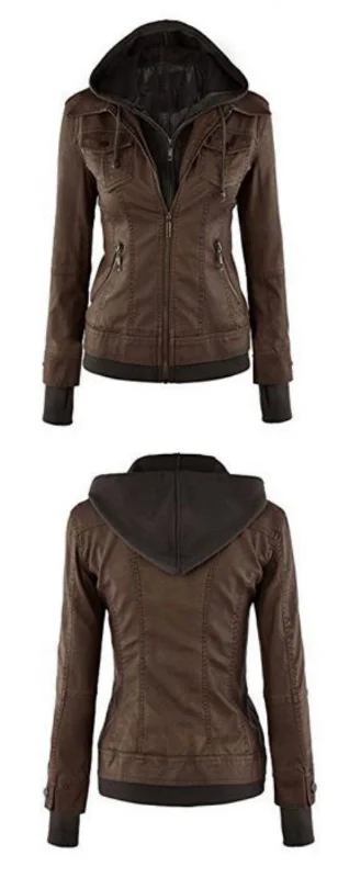 Women Real Lambskin Leather Biker Jacket KW485