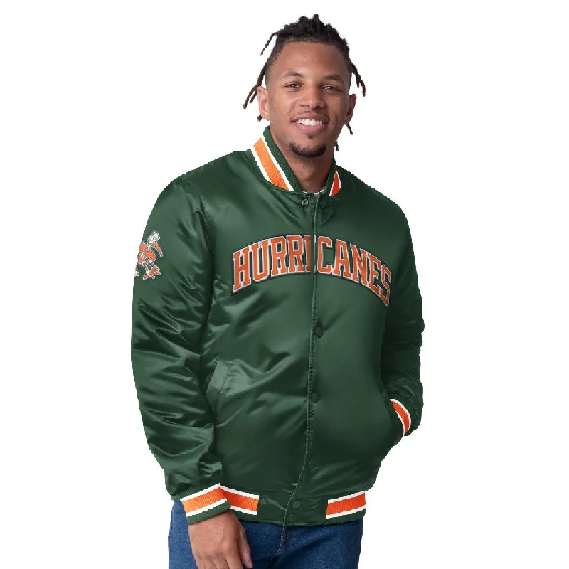 Miami Hurricanes Classic Vintage Reversible Starter Jacket- Green / Orange