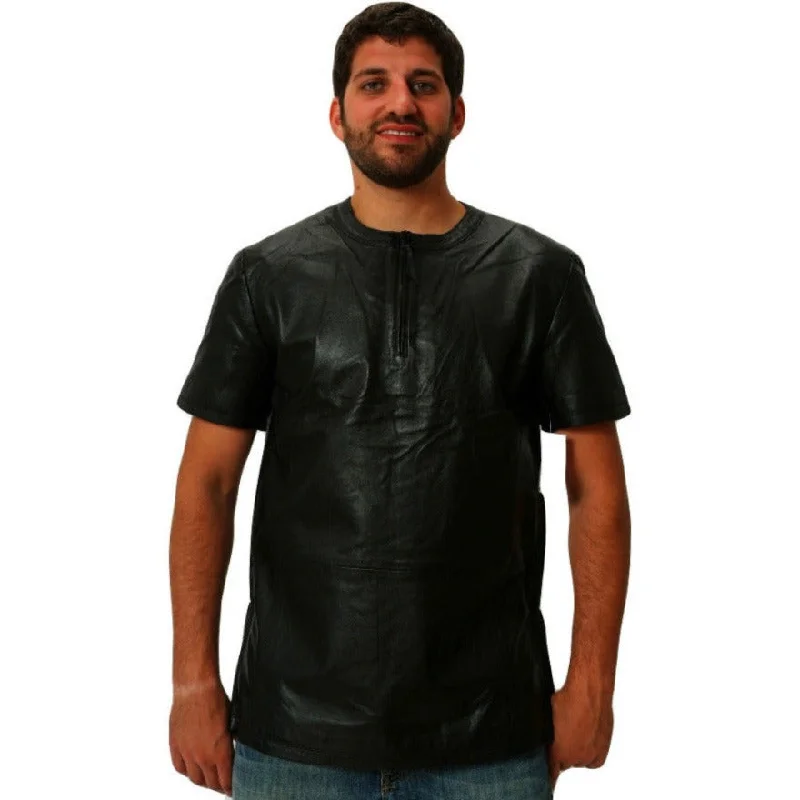 Black Leather T Shirt