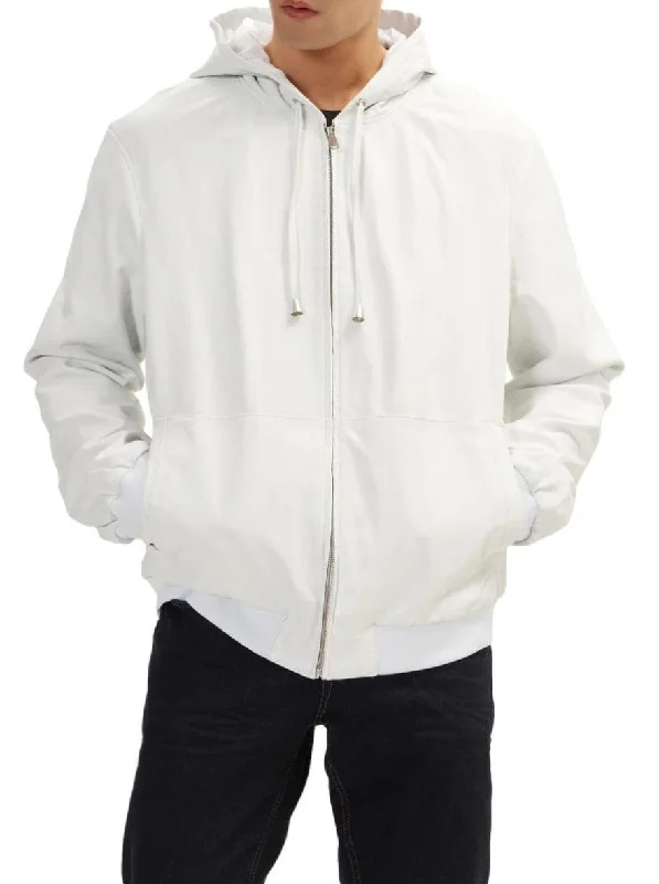 White Leather Shirt Jacket