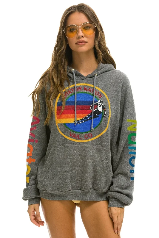 AVIATOR NATION VAIL RELAXED PULLOVER HOODIE - HEATHER GREY