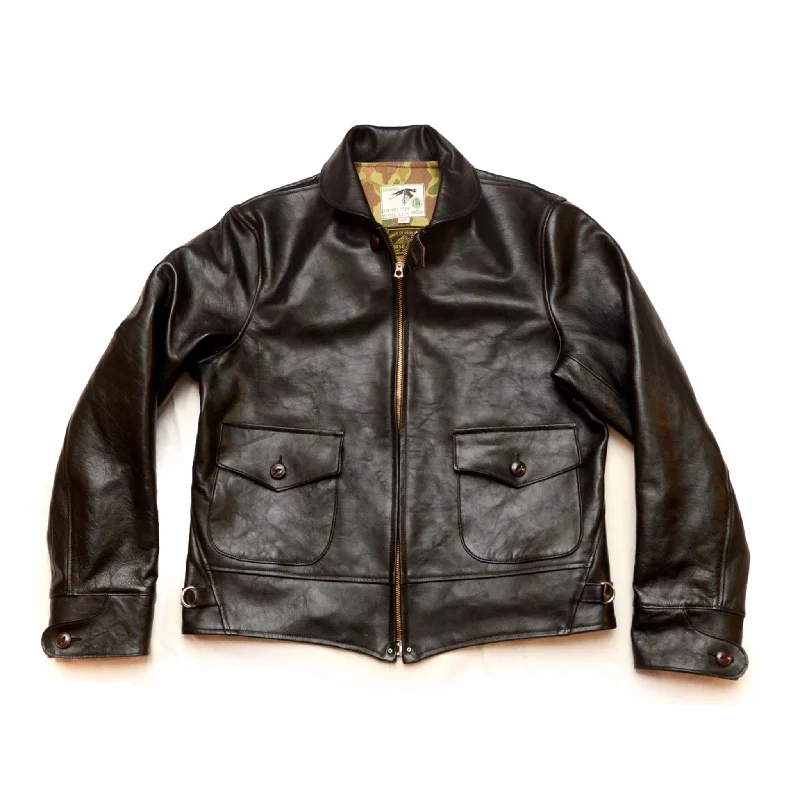 The Heron Zip - Black Shinki Horsehide Oil Finish