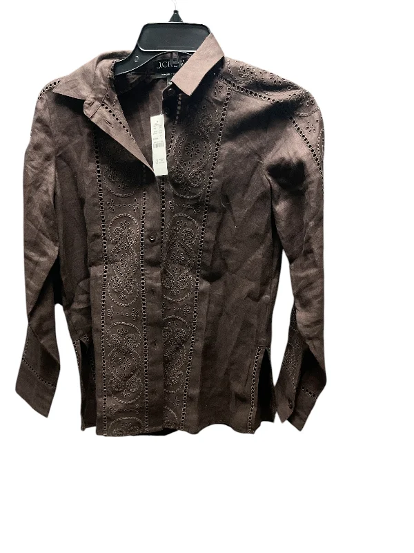 Top Long Sleeve By J. Crew In Brown, Size: 2