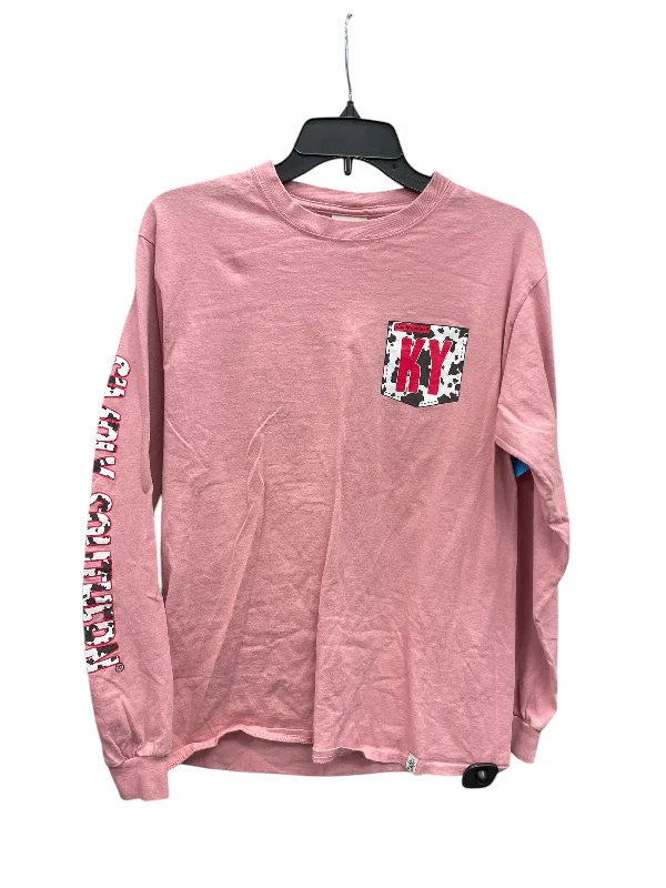 Top Long Sleeve By Simply Southern In Pink, Size: M