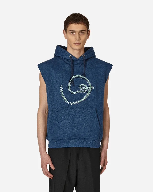 Goblin Sleeveless Hooded Sweatshirt Blue