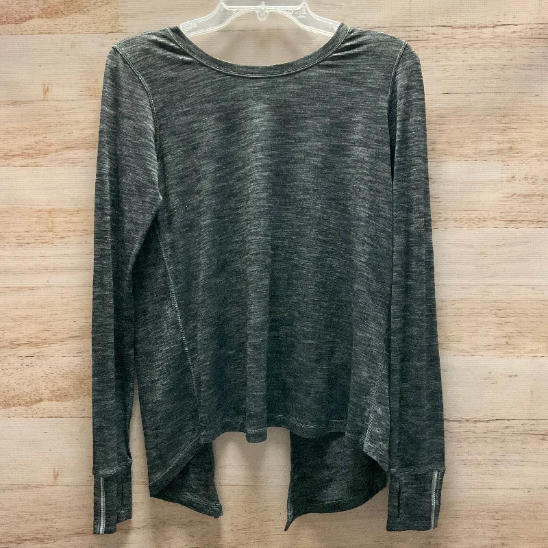 Athletic Top Long Sleeve Collar By Lululemon In Grey, Size: 6