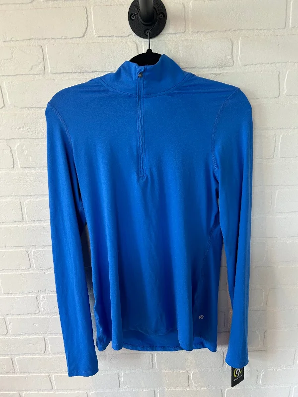 Athletic Top Long Sleeve Collar By Champion In Blue, Size: S