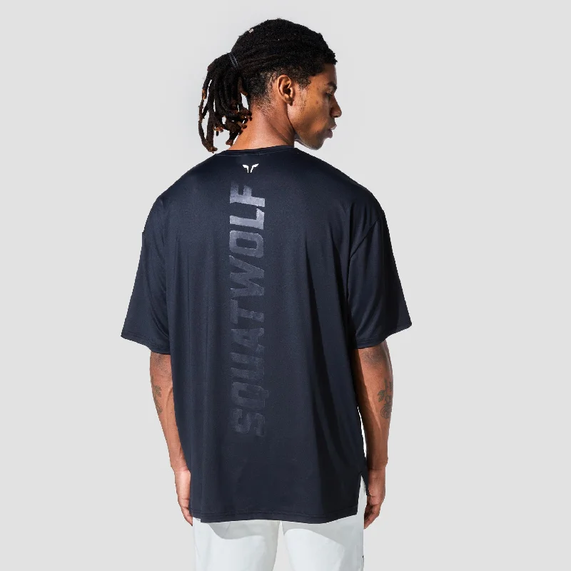 Graphic Wordmark Oversized Tee - Black