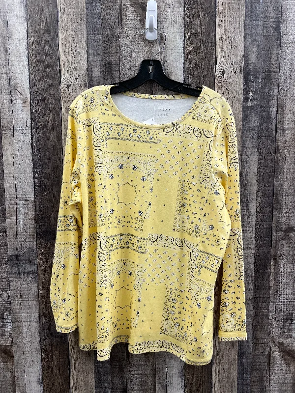 Top Long Sleeve By Cme In Yellow, Size: 1x