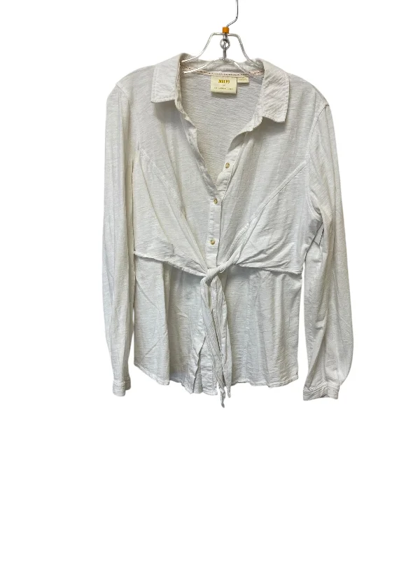 Top Long Sleeve By Maeve In Tan, Size: L