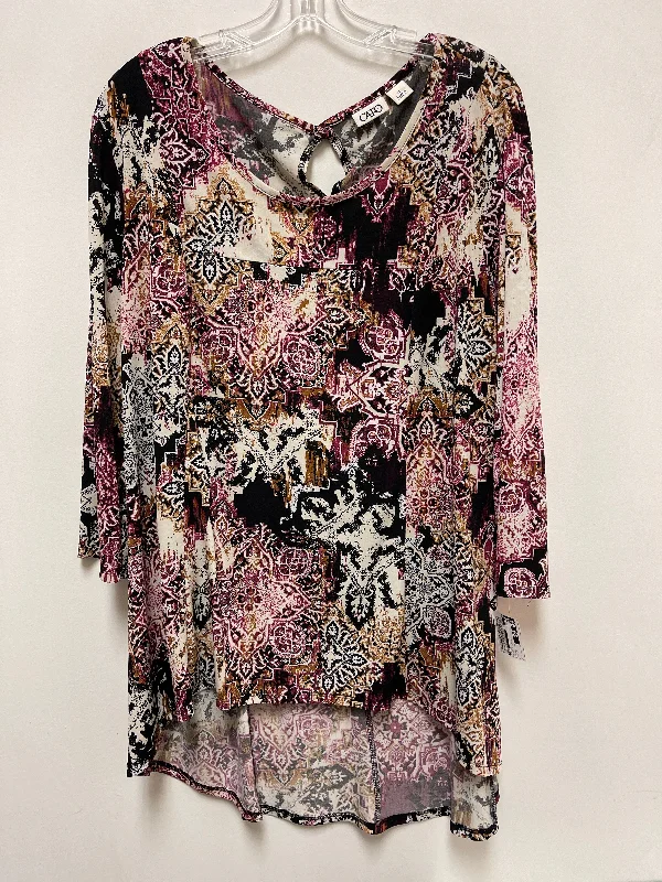 Top Long Sleeve By Cato In Black & Purple, Size: Xl