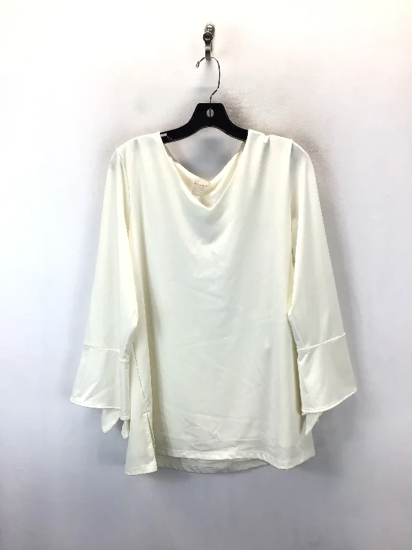 Top Long Sleeve By Chicos In Cream, Size: L