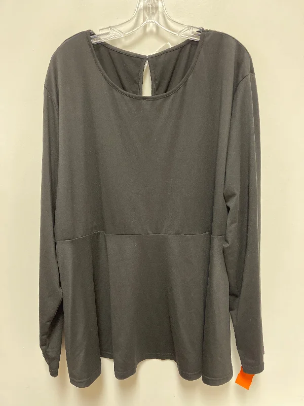 Top Long Sleeve By Clothes Mentor In Black, Size: 4x