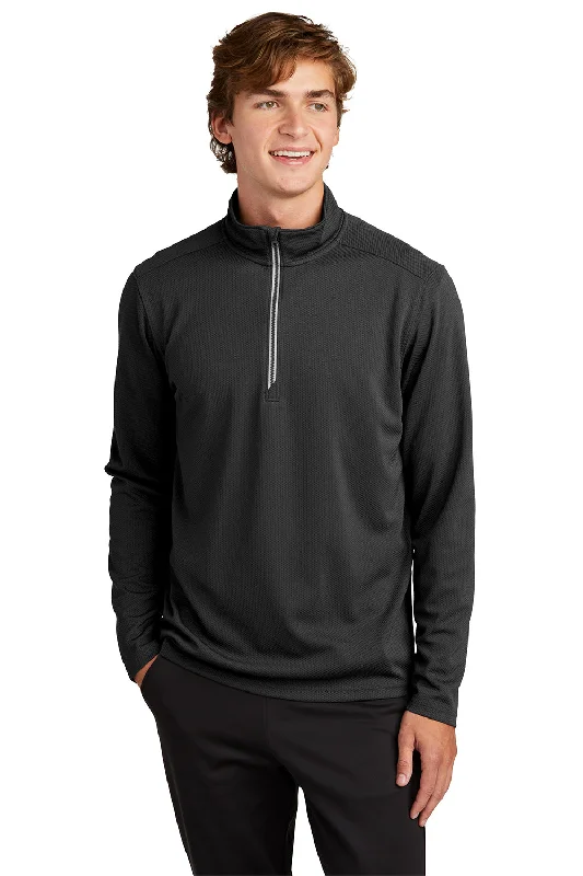 Sport-Tek Mens Sport-Wick Moisture Wicking 1/4 Zip Sweatshirt - Black