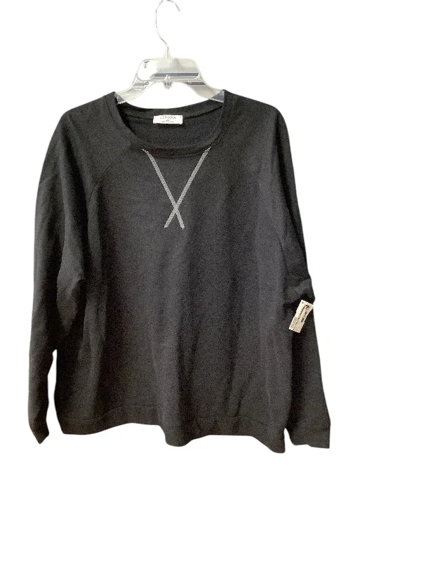 Top Long Sleeve Basic By Zenana Outfitters In Black, Size: 2x