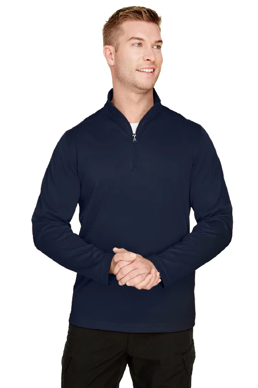 Harriton Mens Advantage Performance Moisture Wicking 1/4 Zip Sweatshirt - Dark Navy Blue