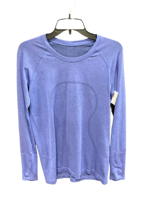 Athletic Top Long Sleeve Crewneck By Lululemon In Purple, Size: M