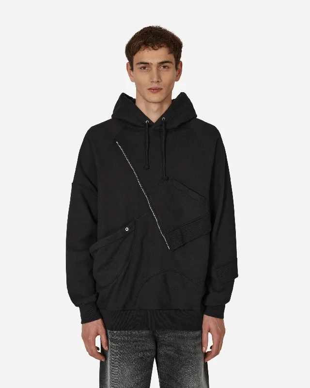 Panelled Hooded Sweatshirt Black