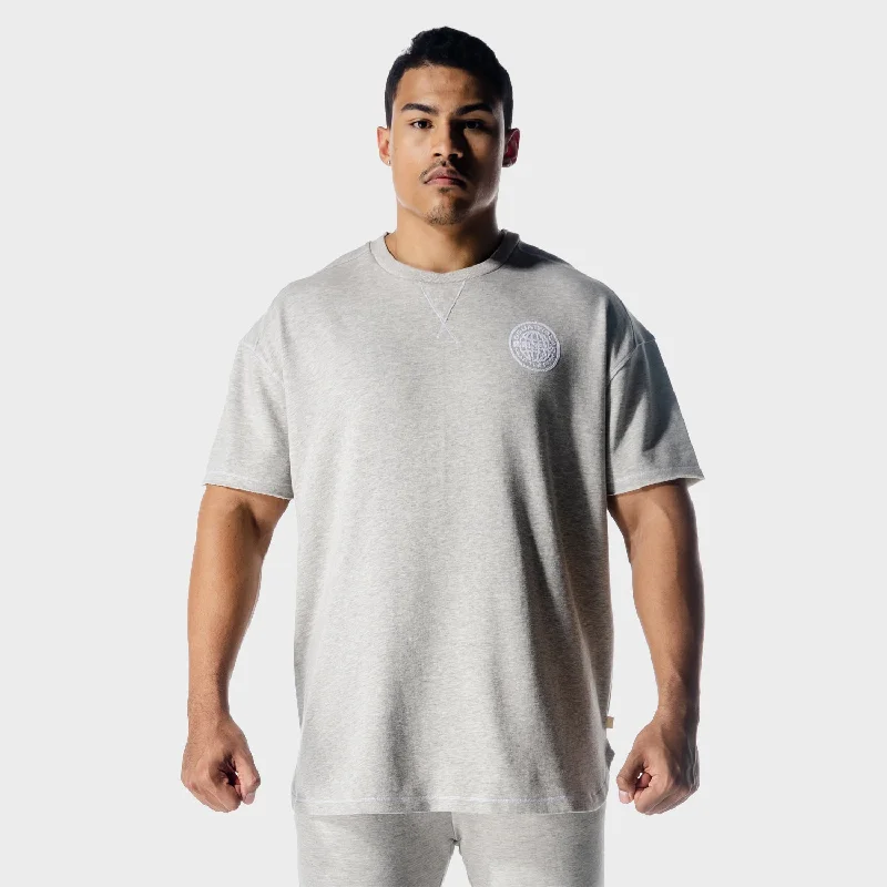 Golden Era Oversized Crew T-shirt - Light Grey Marl