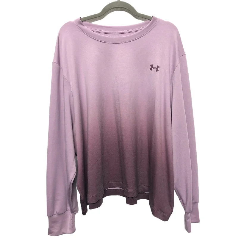 Athletic Top Long Sleeve Crewneck By Under Armour In Purple, Size: 3x