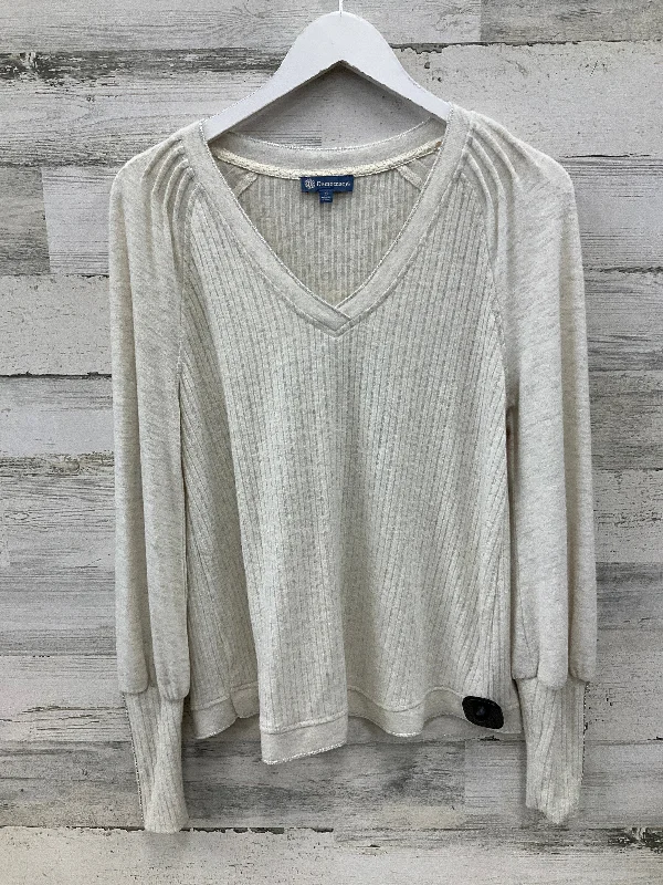 Top Long Sleeve By Democracy In Cream, Size: S