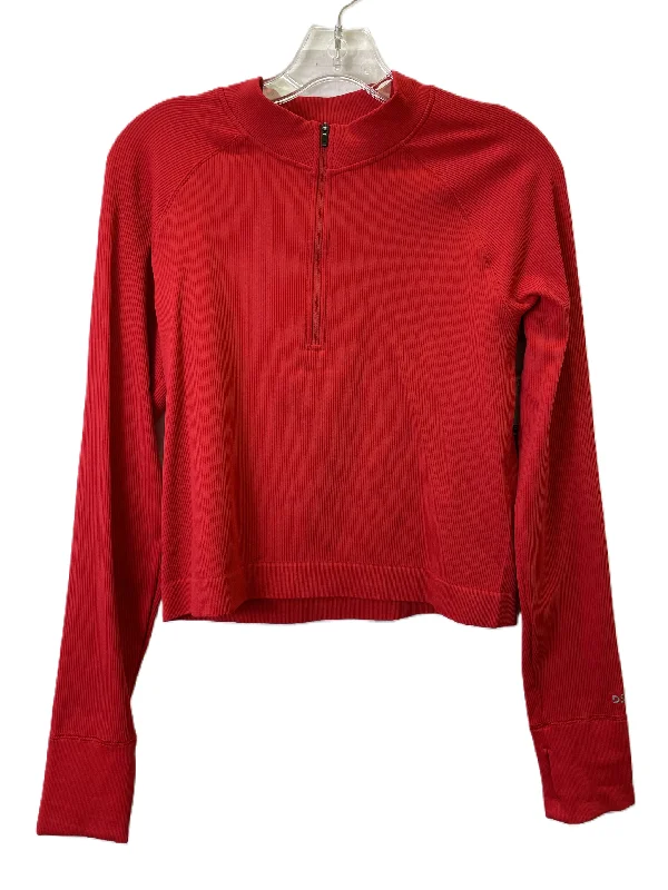 Athletic Top Long Sleeve Collar By Dsg Outerwear In Red, Size: L