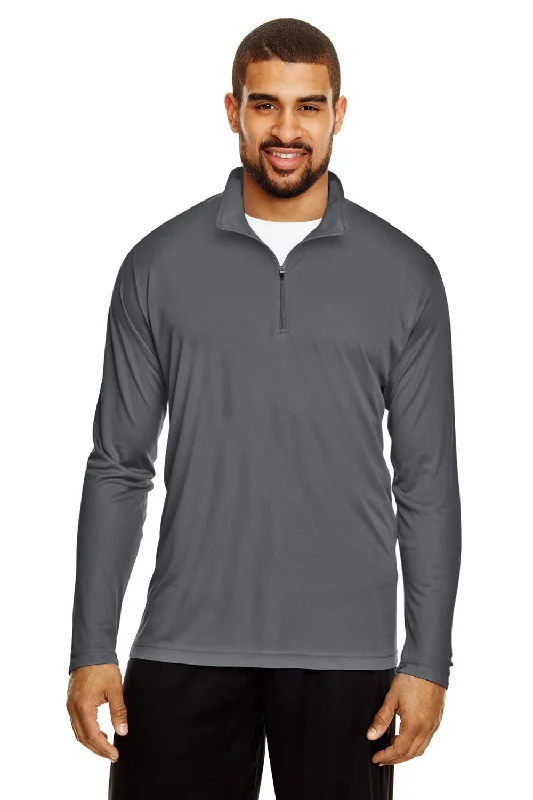 Team 365 Mens Zone Performance Moisture Wicking 1/4 Zip Sweatshirt - Graphite Grey