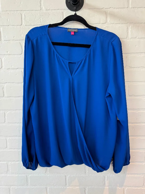 Top Long Sleeve By Vince Camuto In Blue, Size: L