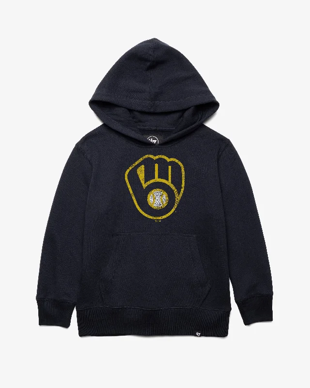 MILWAUKEE BREWERS DISTRESSED IMPRINT '47 HEADLINE HOOD KIDS