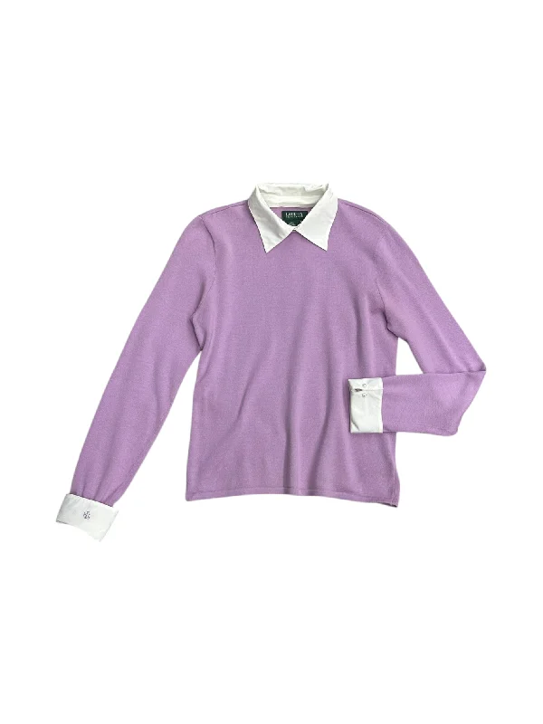 Top Long Sleeve By Lauren By Ralph Lauren In Purple, Size: M