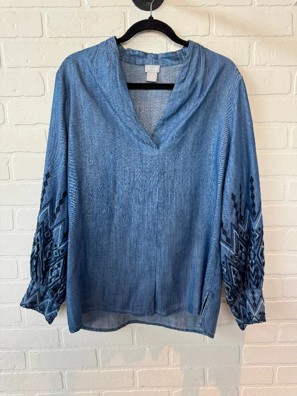 Top Long Sleeve By Chicos In Blue, Size: Xl