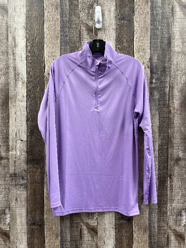 Athletic Top Long Sleeve Collar By Cmf In Purple, Size: S