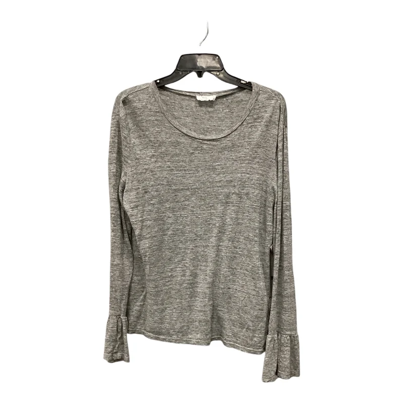 Top Long Sleeve By Frame In Grey, Size: L