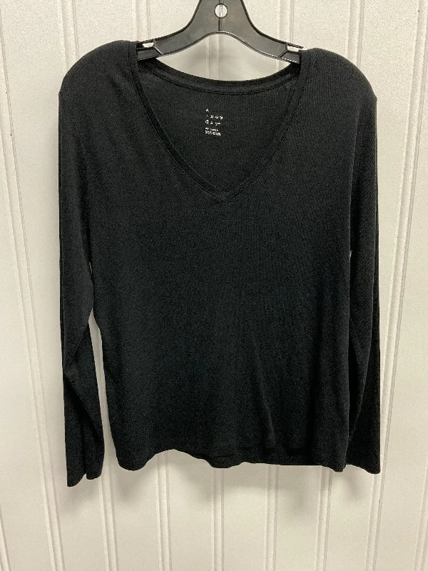 Top Long Sleeve Basic By A New Day In Black, Size: Xxl